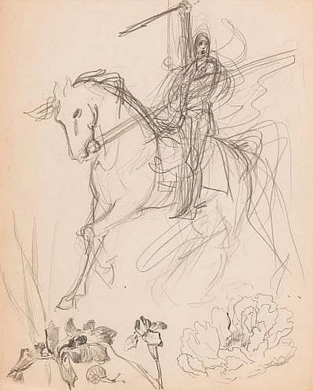 Studio di cavaliere a cavallo